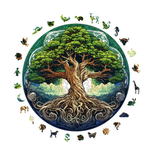 Wooden Puzzles for Adults, Tree of life Premium Jigsaw Puzzles, 252 Pieces Challenging Wooden Jigsaw, 11,4"x11,4" (29x29 cm)