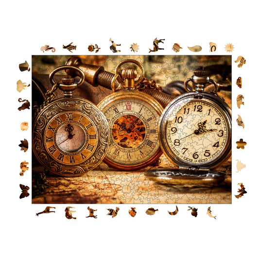 Wooden Puzzles for Adults, Witnesses of Time Premium Jigsaw Puzzles, 450 Pieces Challenging Wooden Jigsaw, 11,4"x15,4" (29x39 cm)
