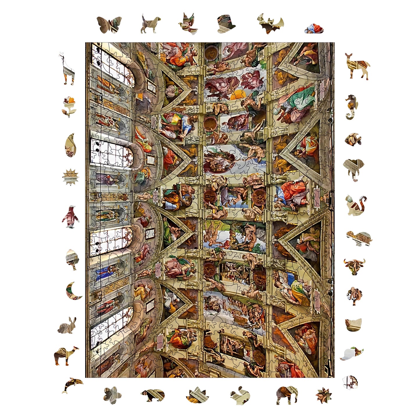 Holzpuzzle für Erwachsene, Sixtinische Kapelle, Premium-Puzzle, 450 Teile, anspruchsvolles Holzpuzzle, 29 x 39 cm, einzigartige Form, Holzpuzzle für Erwachsene