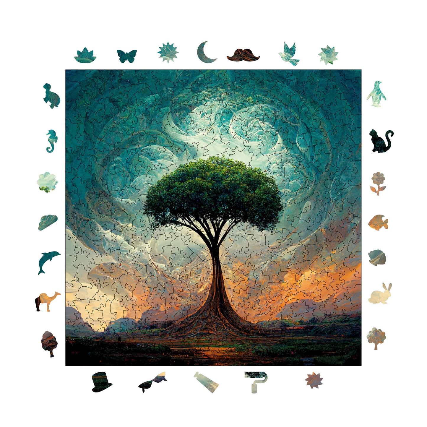 Wooden Puzzles for Adults, Tree of Life Premium Jigsaw Puzzles, 353 Pieces Challenging Wooden Jigsaw, 11,4"x11,4" (29x29 cm)