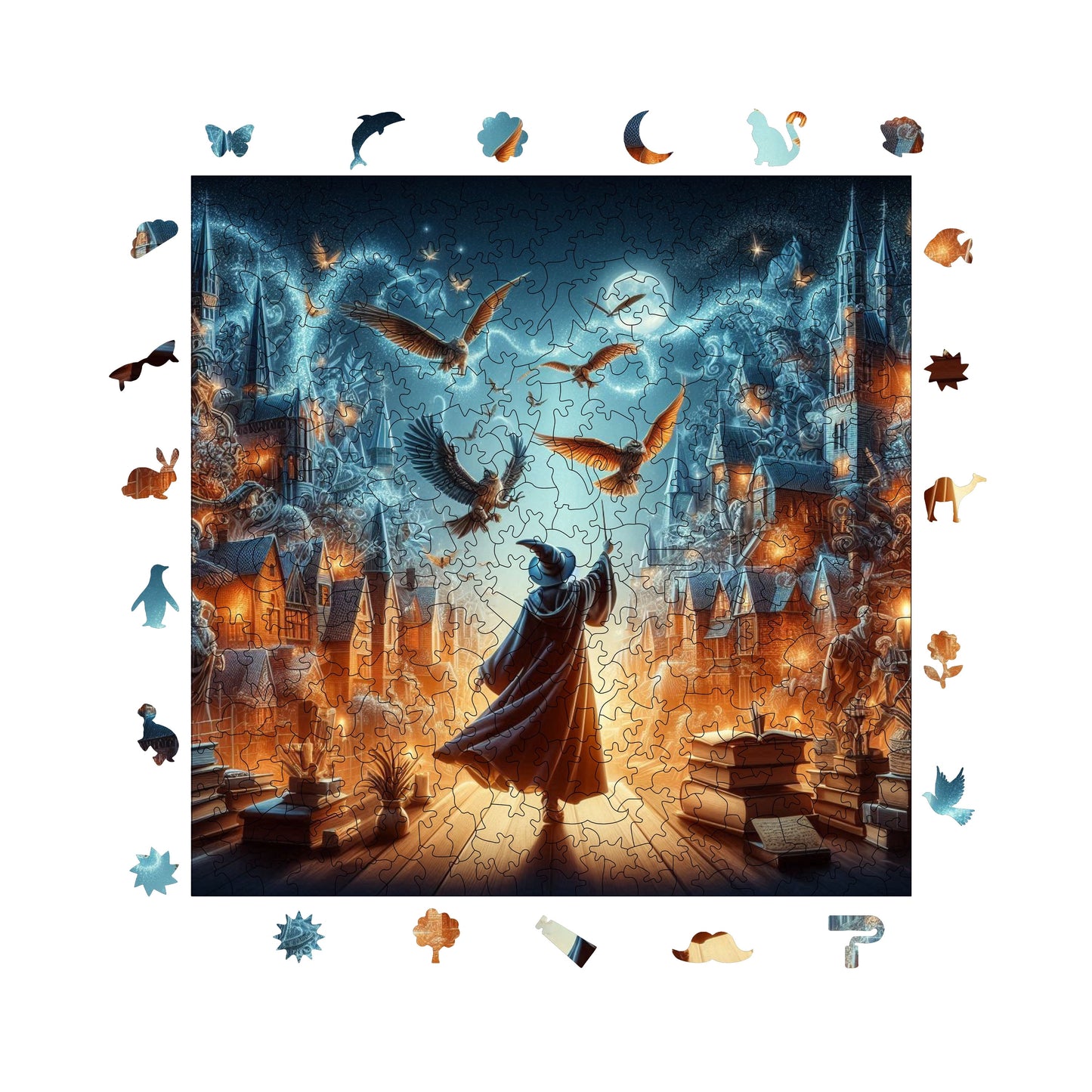 Wooden Puzzles for Adults, The Wizard Premium Jigsaw Puzzles, 353 Pieces Challenging Wooden Jigsaw, 11,4"x11,4" (29x29 cm)