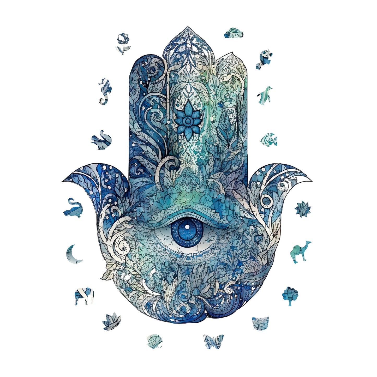 Wooden Puzzles for Adults, Hamsa Premium Jigsaw Puzzles, 230 Pieces Challenging Wooden Jigsaw, 11"x13,4" (28x34 cm)