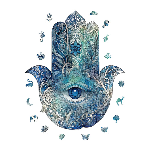 Wooden Puzzles for Adults, Hamsa Premium Jigsaw Puzzles, 230 Pieces Challenging Wooden Jigsaw, 11"x13,4" (28x34 cm)