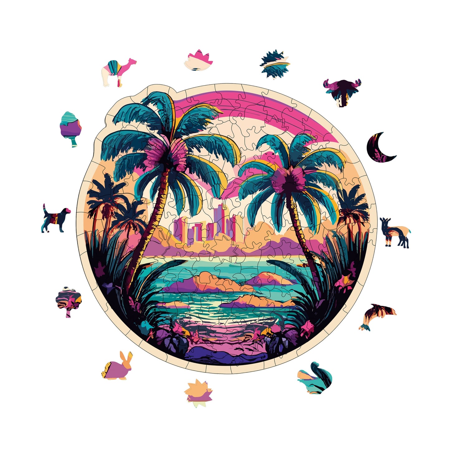 Wooden Puzzles for Adults, Hawaii Premium Jigsaw Puzzles, 148 Pieces Challenging Wooden Jigsaw, 11"x10,6" (28x27 cm)