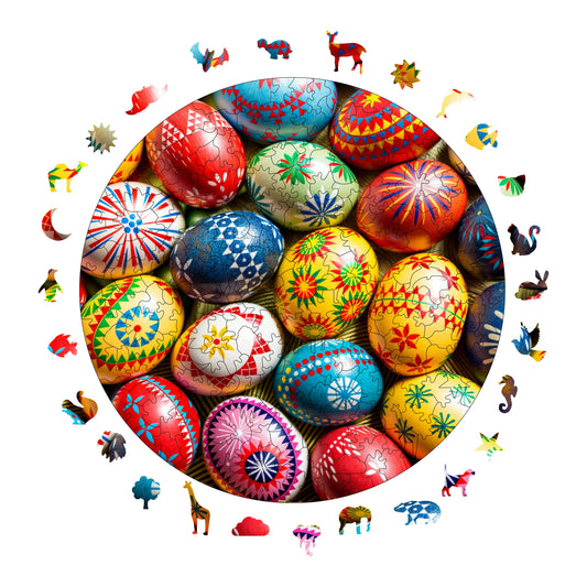 Wooden Puzzles for Adults, Easter Eggs Premium Jigsaw Puzzles, 252 Pieces Challenging Wooden Jigsaw, 11,4"x11,4" (29x29 cm)