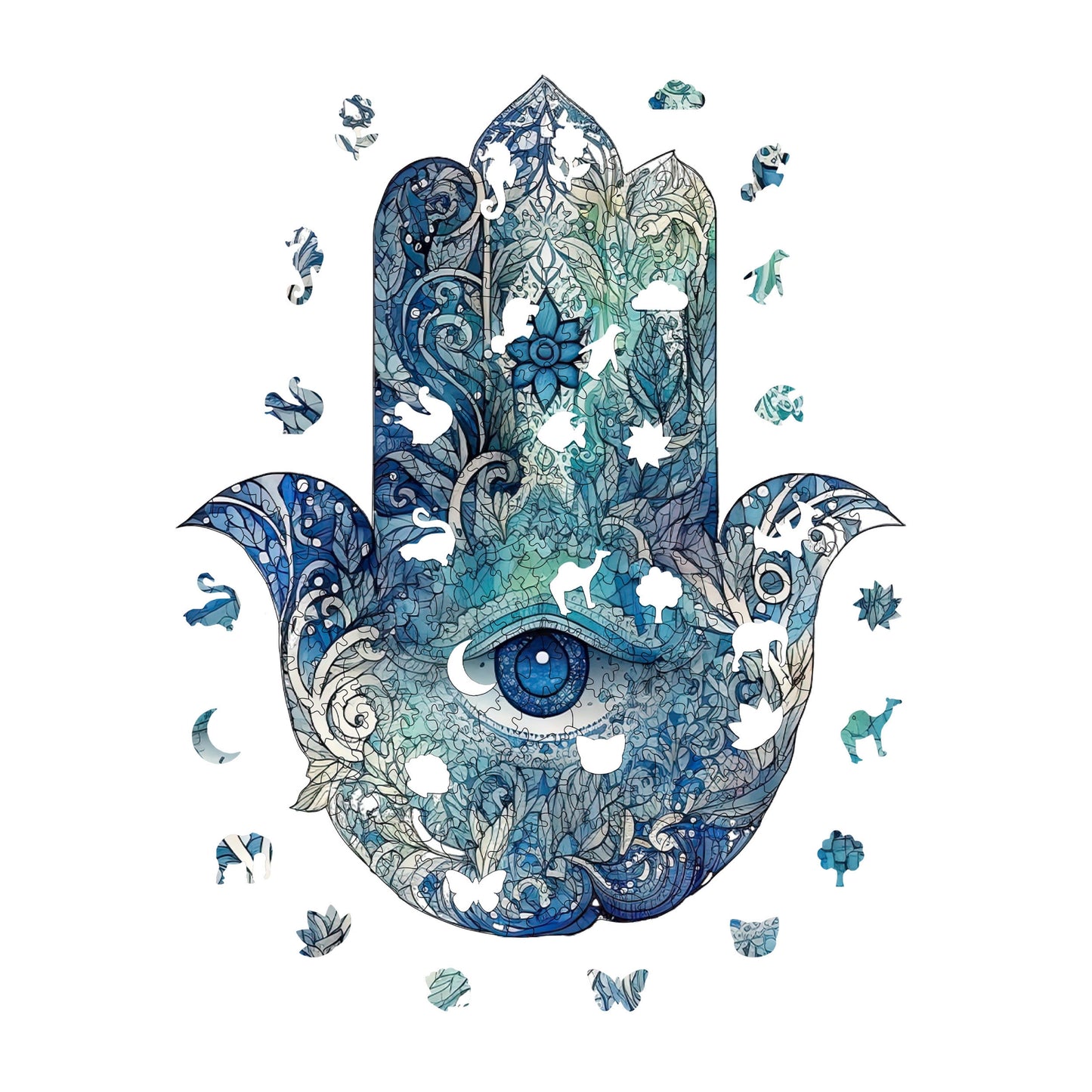 Wooden Puzzles for Adults, Hamsa Premium Jigsaw Puzzles, 230 Pieces Challenging Wooden Jigsaw, 11"x13,4" (28x34 cm)