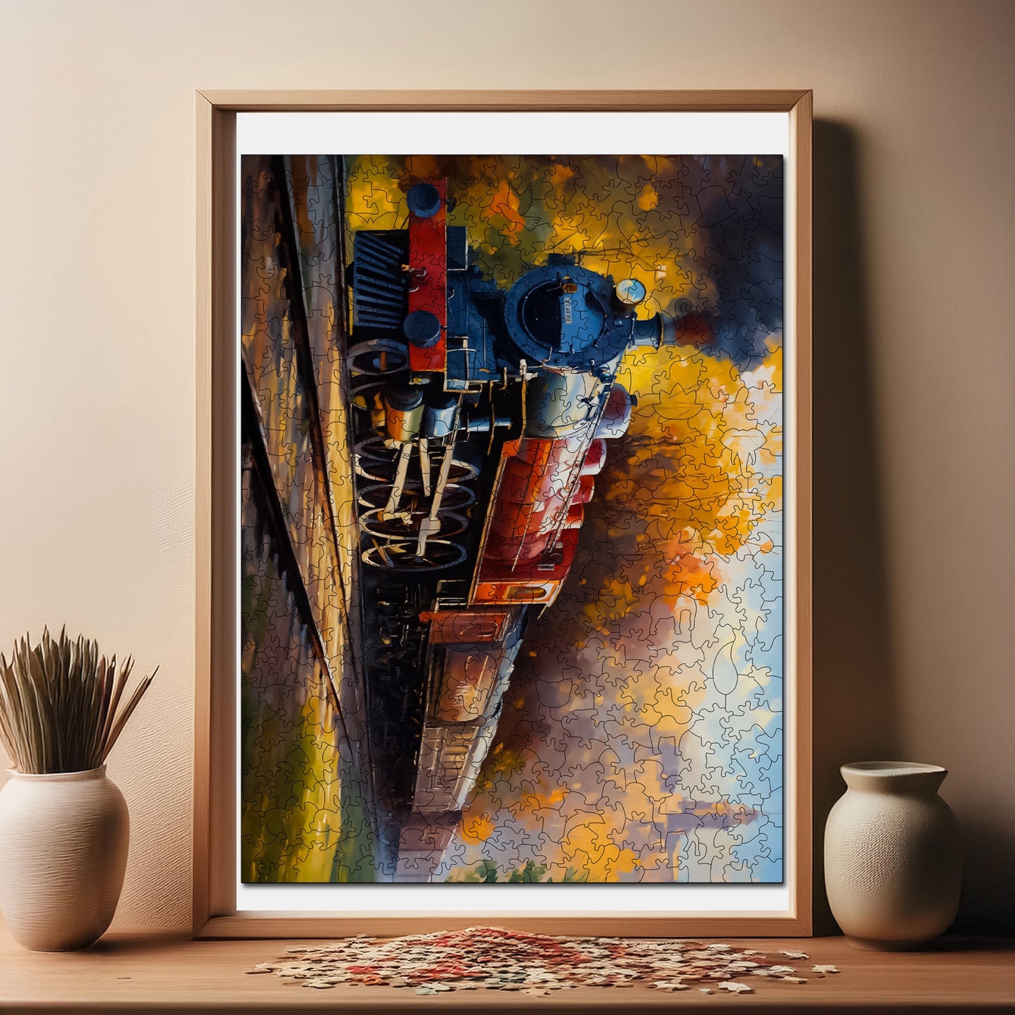 Holzpuzzle für Erwachsene, Sunset Express Premium Puzzle, 450 Teile anspruchsvolles Holzpuzzle, 11,4"x15,4" (29x39 cm) einzigartige Form, Holzpuzzle für Erwachsene