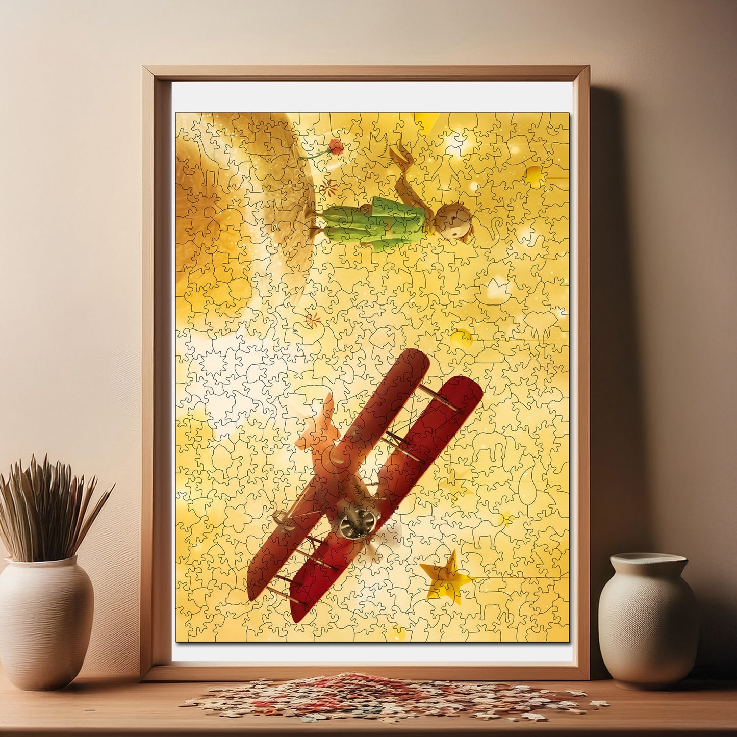 Holzpuzzle für Erwachsene, Der Kleine Prinz Premium Puzzle, 450 Teile anspruchsvolles Holzpuzzle, 11,4"x15,4" (29x39 cm) einzigartige Form, Holzpuzzle für Erwachsene