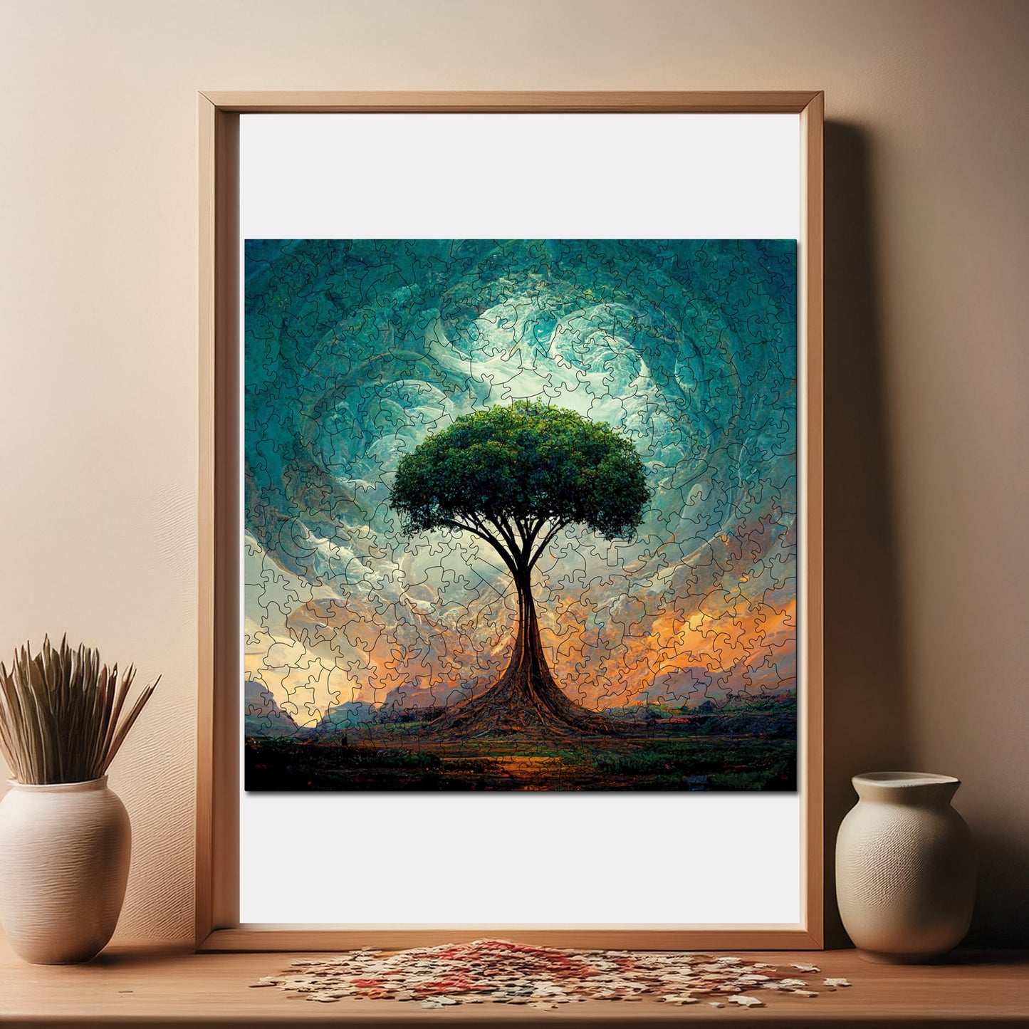 Wooden Puzzles for Adults, Tree of Life Premium Jigsaw Puzzles, 353 Pieces Challenging Wooden Jigsaw, 11,4"x11,4" (29x29 cm)