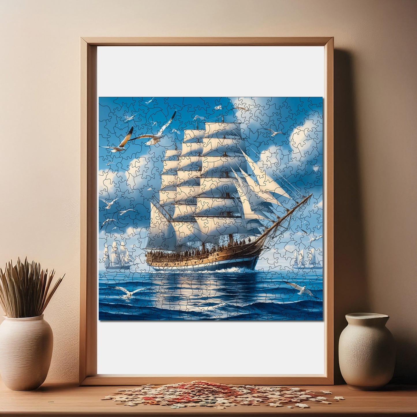 Wooden Puzzles for Adults, Sailing Legend Premium Jigsaw Puzzles, 353 Pieces Challenging Wooden Jigsaw, 11,4"x11,4" (29x29 cm)