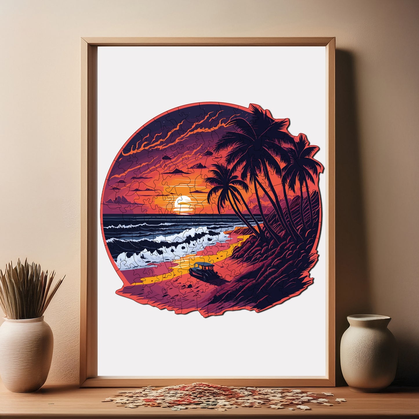Wooden Puzzles for Adults, Palm Island Premium Jigsaw Puzzles, 149 Pieces Challenging Wooden Jigsaw, 11,4"x11" (29x28 cm)