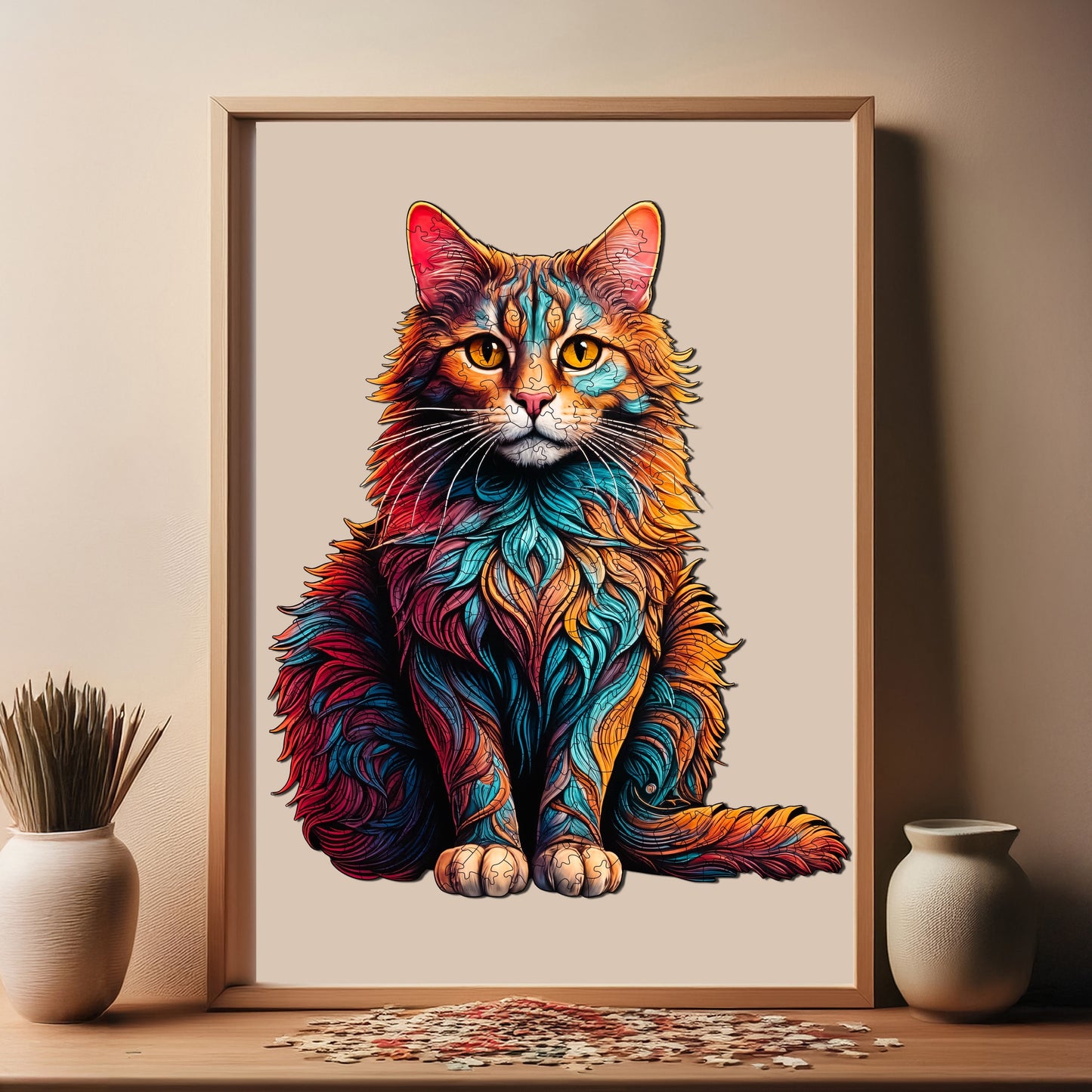 Holzpuzzle für Erwachsene, Katzen-Premium-Puzzle, 250 Teile anspruchsvolles Holzpuzzle, 10,6"x13,0" (27x33 cm) einzigartige Form, Holzpuzzle für Erwachsene
