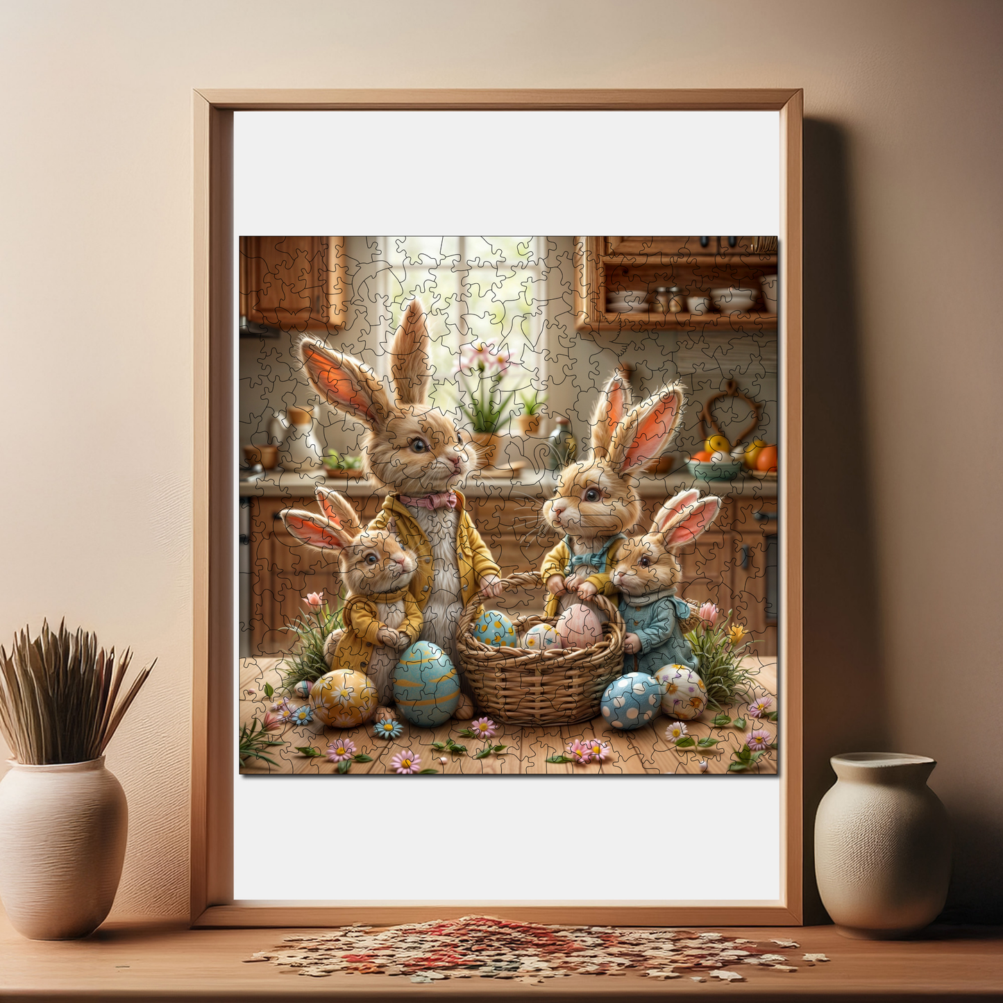 Wooden Puzzles for Adults, Easter Celebration Premium Jigsaw Puzzles, 353 Pieces Wooden Jigsaw, 11,4"x11,4" (29x29 cm)