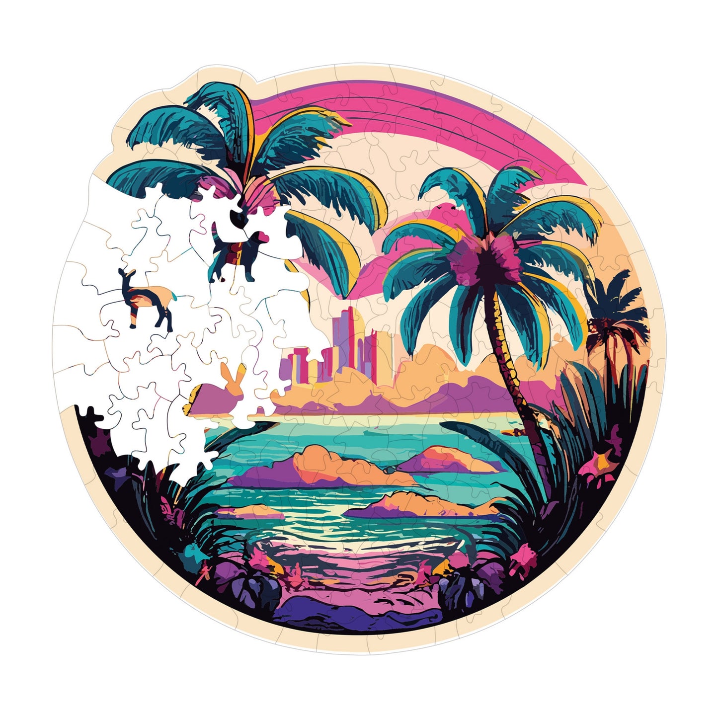 Wooden Puzzles for Adults, Hawaii Premium Jigsaw Puzzles, 148 Pieces Challenging Wooden Jigsaw, 11"x10,6" (28x27 cm)