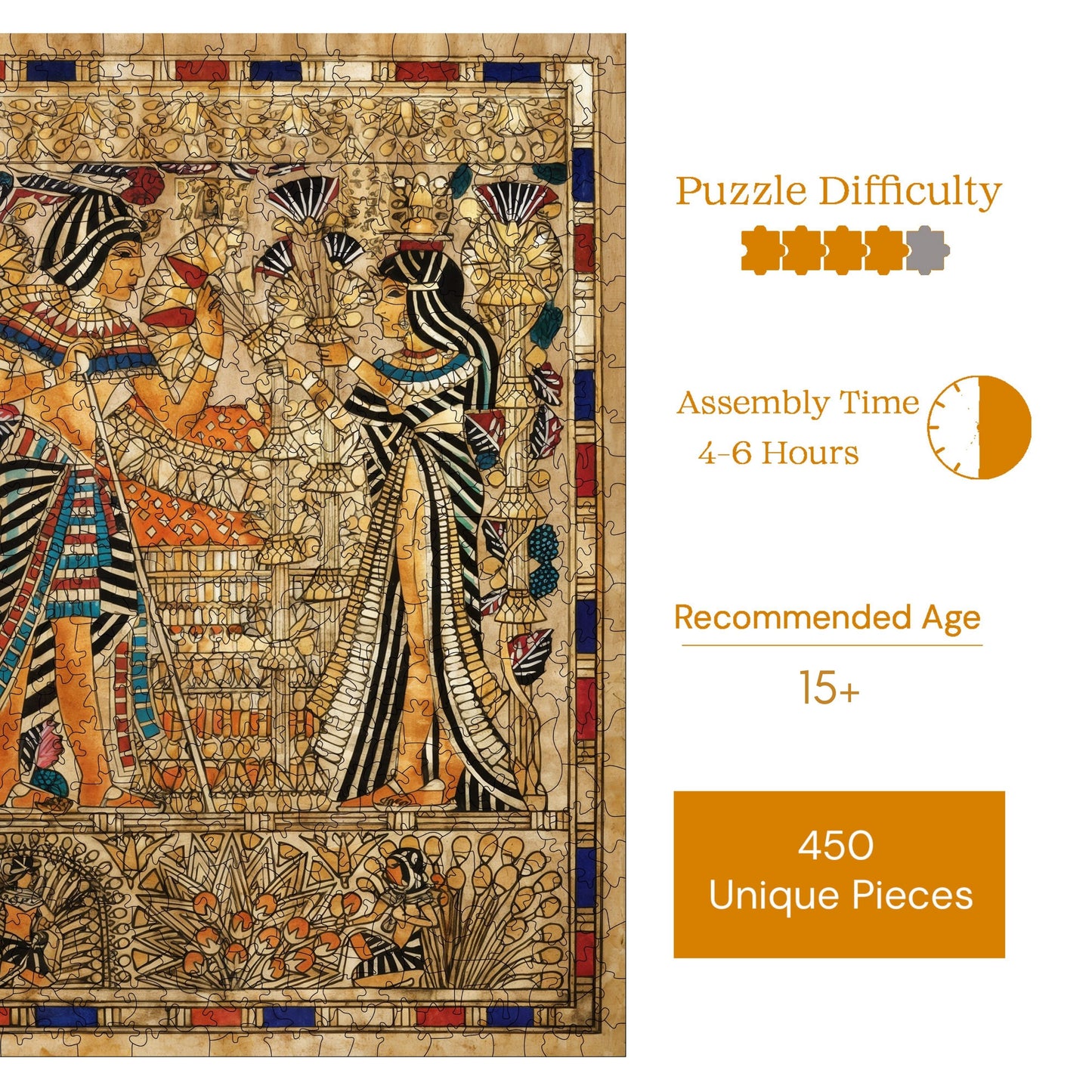 Yetişkinler İçin Ahşap Puzzle, Paskalya Bahçesi Premium Puzzle, 450 Parça Zorlu Ahşap Yapboz, 11,4"x15,4" (29x39 cm)