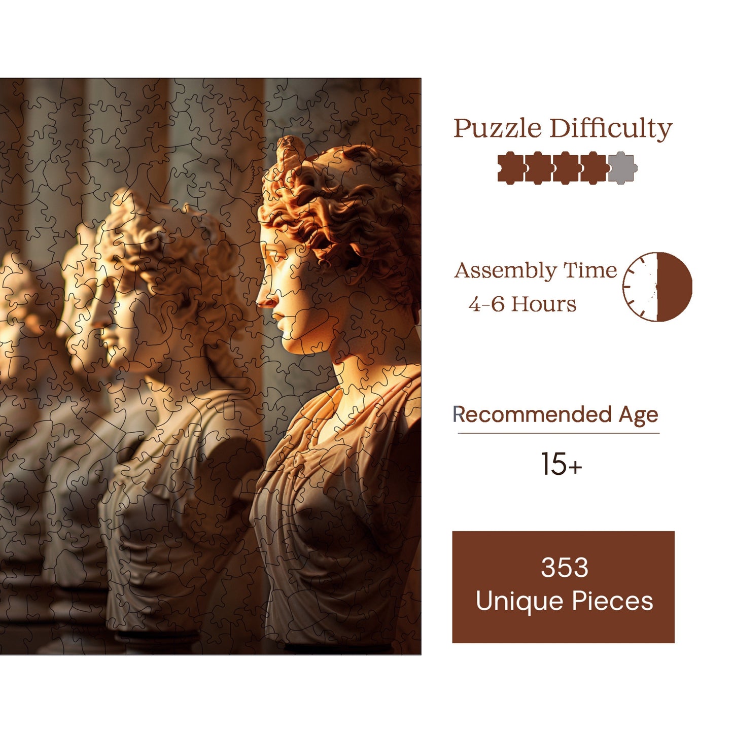 Wooden Puzzles for Adults, Women of Freedom Premium Jigsaw Puzzles, 353 Pieces Challenging Wooden Jigsaw, 11,4"x11,4" (29x29 cm)