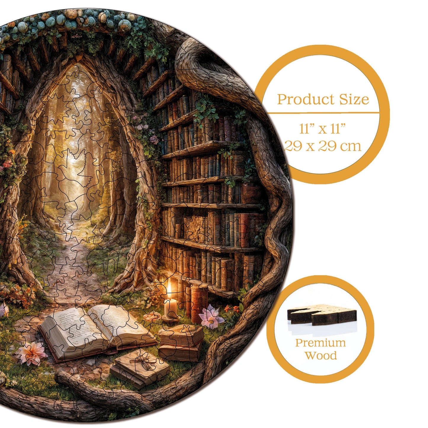 Wooden Puzzles for Adults, Magic Gateway Premium Jigsaw Puzzles, 252 Pieces Challenging Wooden Jigsaw, 11,4"x11,4" (29x29 cm)
