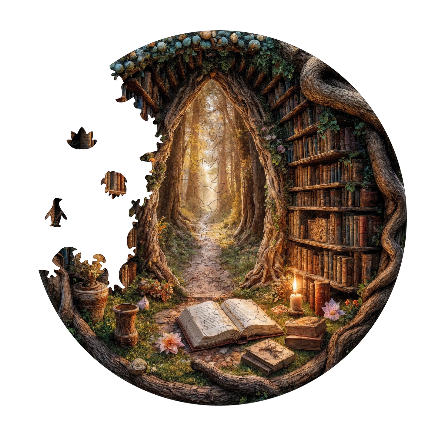 Wooden Puzzles for Adults, Magic Gateway Premium Jigsaw Puzzles, 252 Pieces Challenging Wooden Jigsaw, 11,4"x11,4" (29x29 cm)