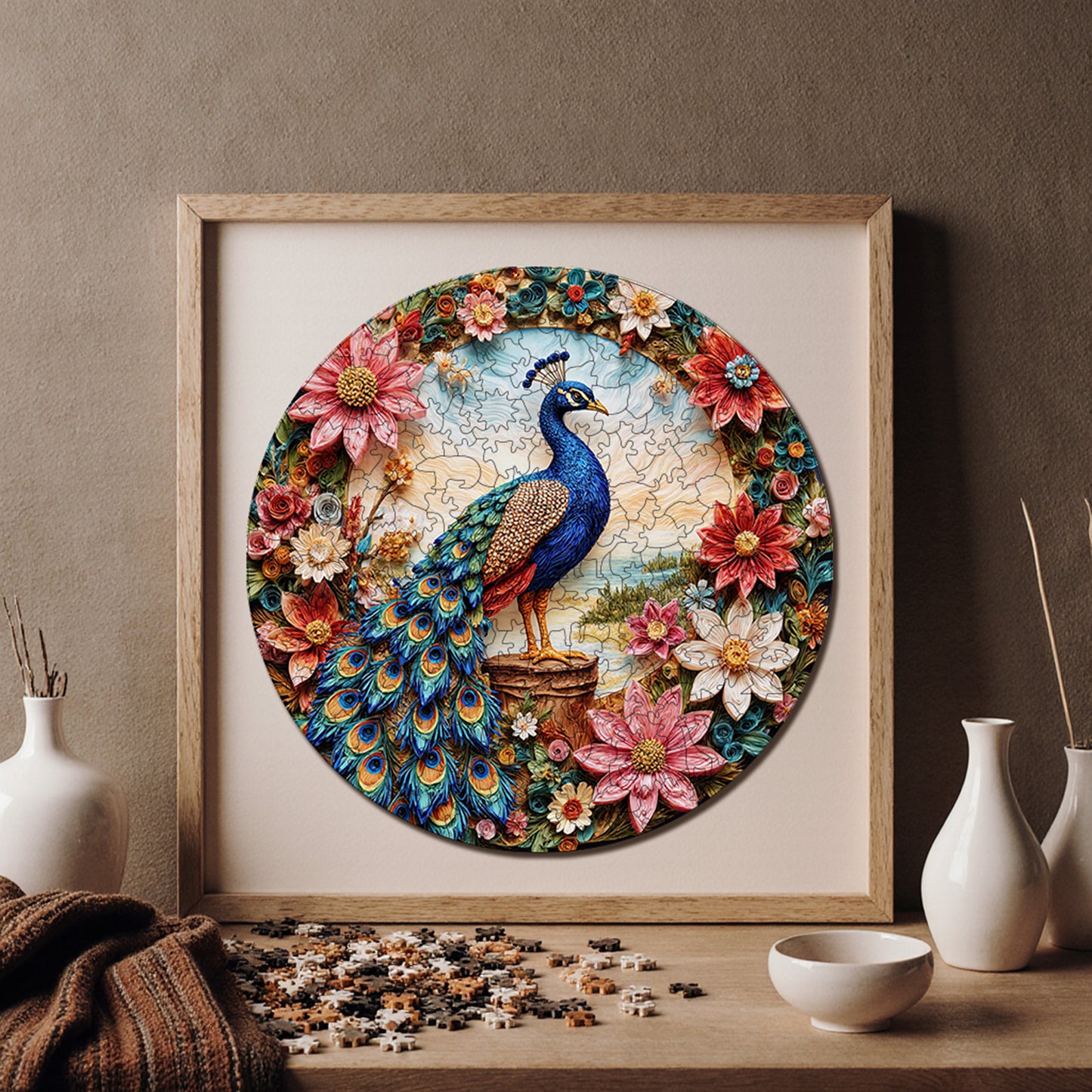 Wooden Puzzles for Adults, Elegance in Bloom Premium Jigsaw Puzzles, 252 Pieces Challenging Wooden Jigsaw, 11,4"x11,4" (29x29 cm)