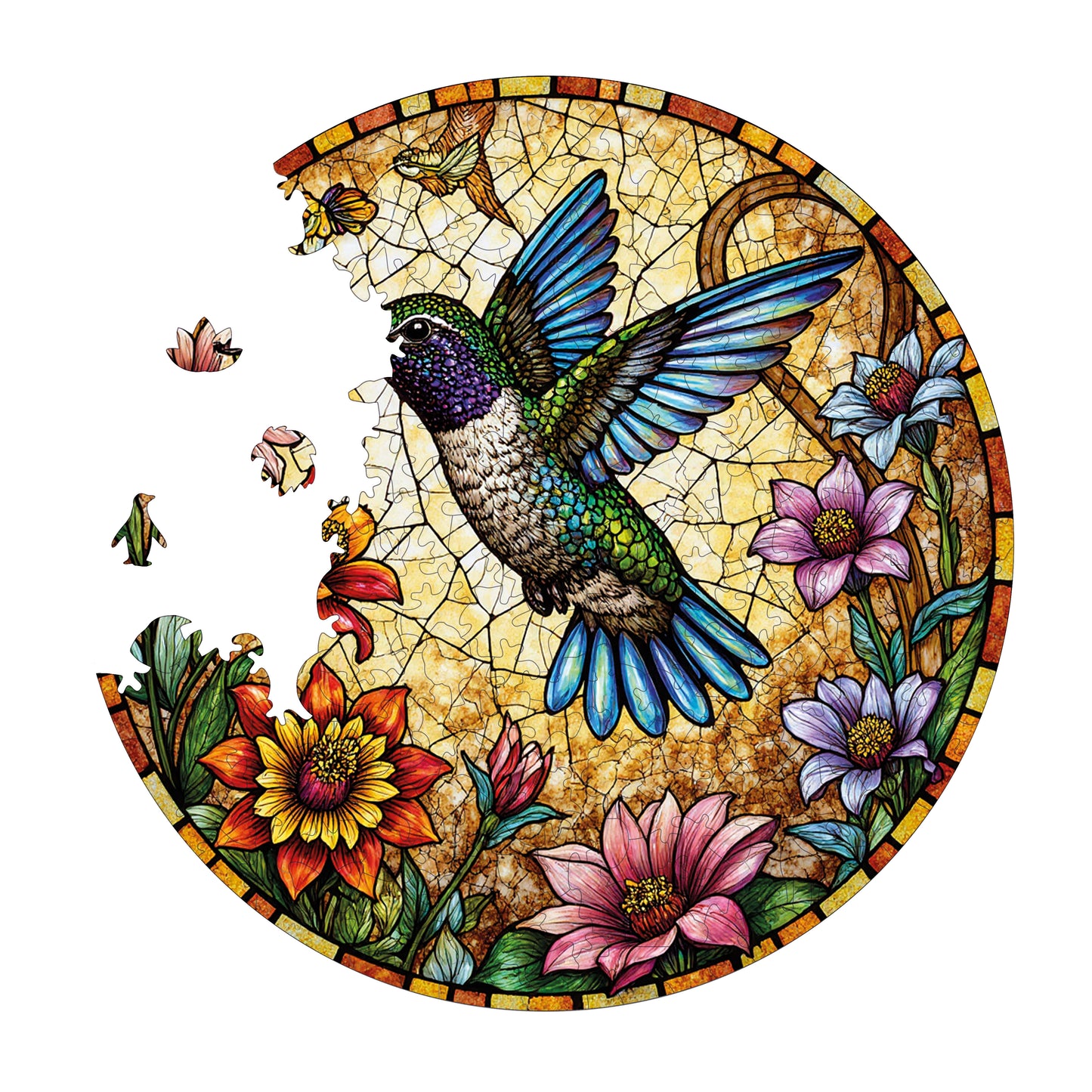 Wooden Puzzles for Adults, The Bird of Light Premium Jigsaw Puzzles, 252 Pieces Challenging Wooden Jigsaw, 11,4"x11,4" (29x29 cm)