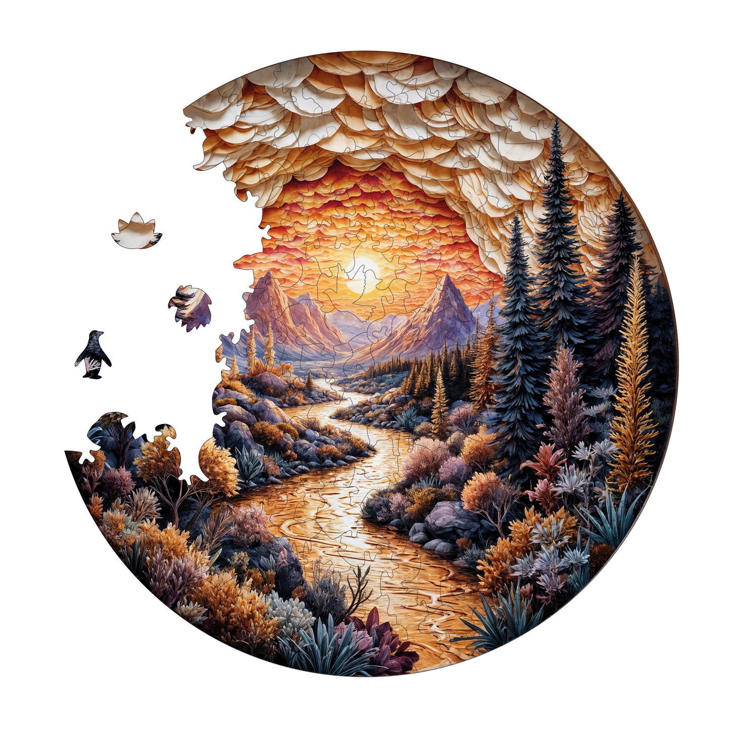 Holzpuzzle für Erwachsene, Antikes Tierkreisrad, Premium-Puzzle, 252 Teile, anspruchsvolles Holzpuzzle, 29 x 29 cm, einzigartige Form, Holzpuzzle für Erwachsene