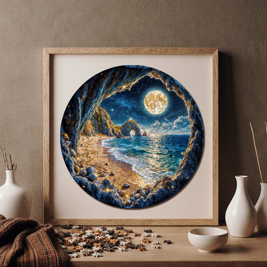 Wooden Puzzles for Adults, Hidden Beach Premium Jigsaw Puzzles, 252 Pieces Challenging Wooden Jigsaw, 11,4"x11,4" (29x29 cm)
