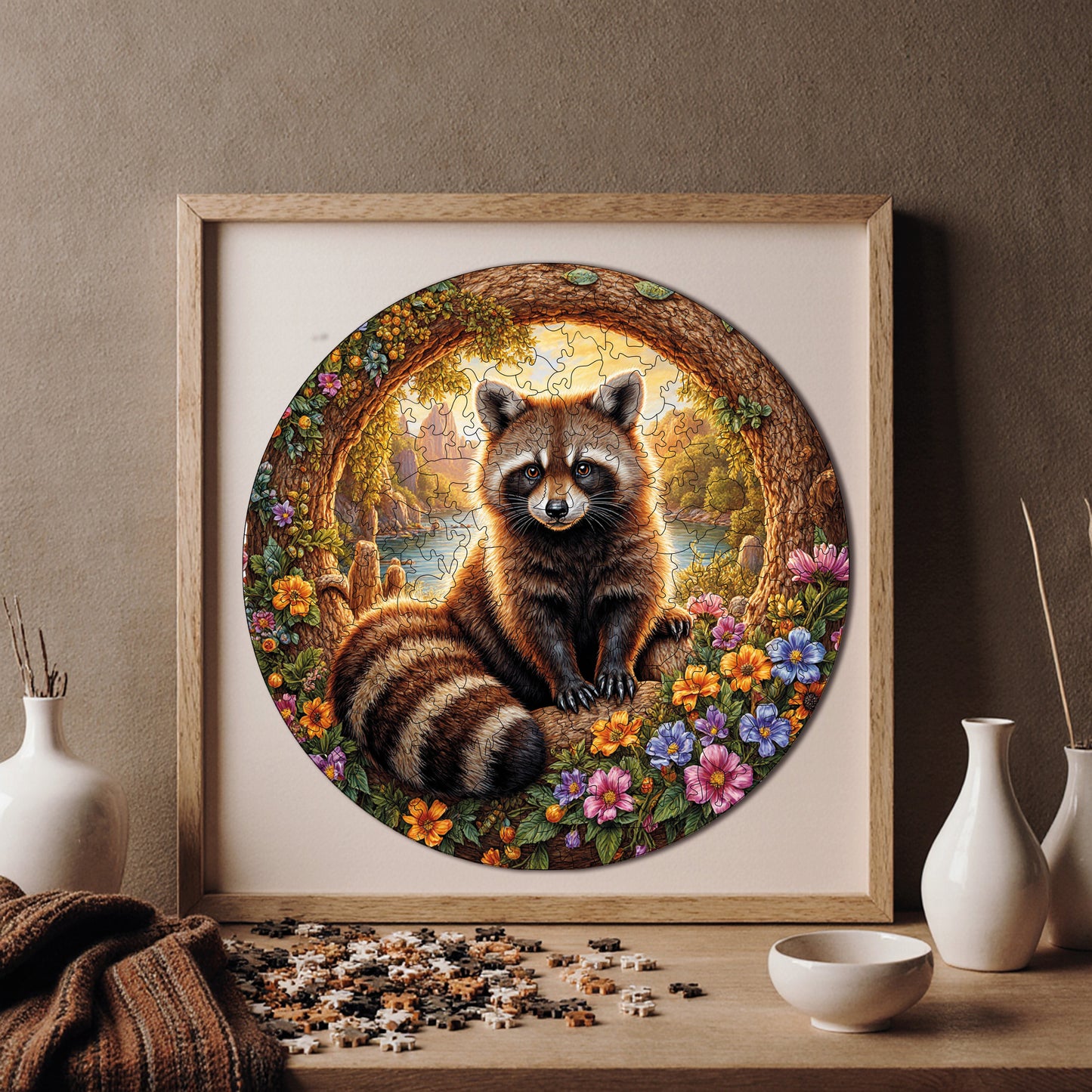 Wooden Puzzles for Adults, Adorable Guardian Premium Jigsaw Puzzles, 252 Pieces Challenging Wooden Jigsaw, 11,4"x11,4" (29x29 cm)