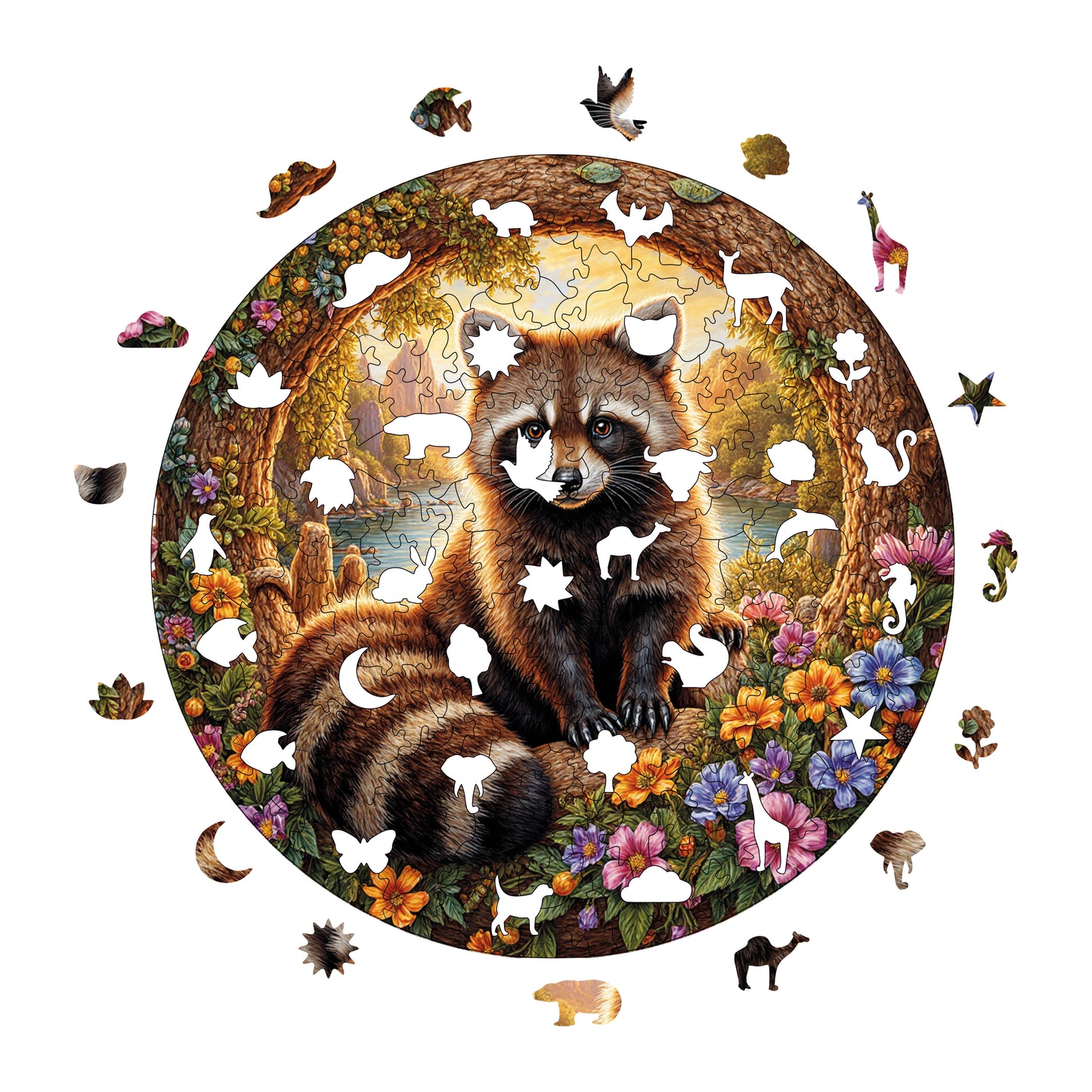 Wooden Puzzles for Adults, Adorable Guardian Premium Jigsaw Puzzles, 252 Pieces Challenging Wooden Jigsaw, 11,4"x11,4" (29x29 cm)