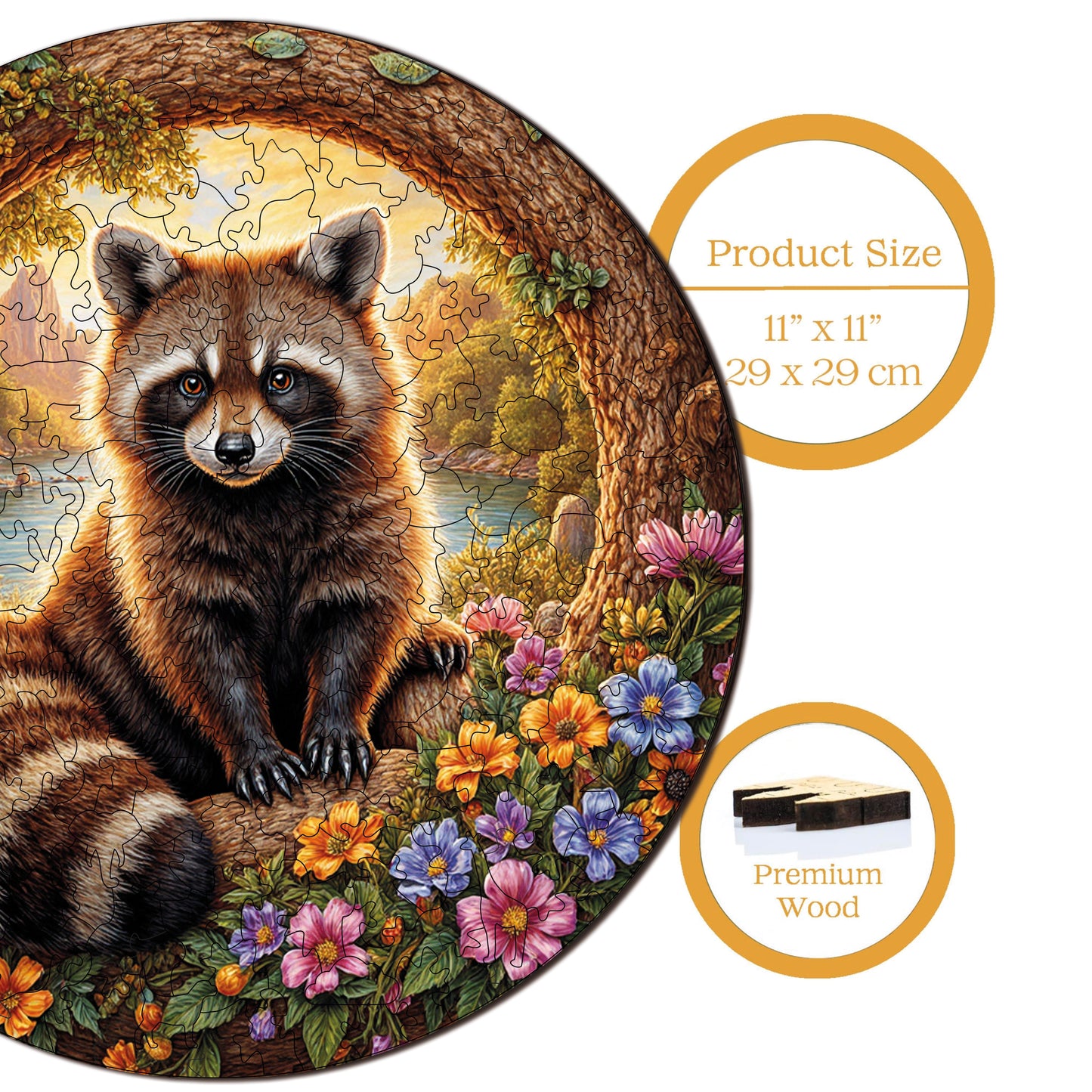 Wooden Puzzles for Adults, Adorable Guardian Premium Jigsaw Puzzles, 252 Pieces Challenging Wooden Jigsaw, 11,4"x11,4" (29x29 cm)