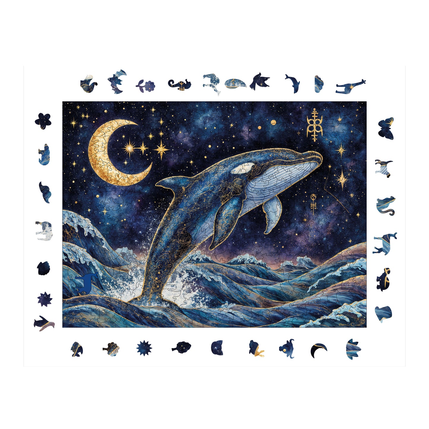 Wooden Puzzles for Adults, Infinite Waves Premium Jigsaw Puzzles, 450 Pieces Challenging Wooden Jigsaw, 11,4"x15,4" (29x39 cm)