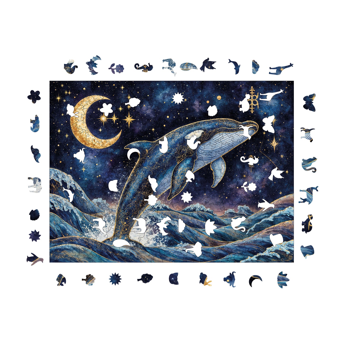 Wooden Puzzles for Adults, Infinite Waves Premium Jigsaw Puzzles, 450 Pieces Challenging Wooden Jigsaw, 11,4"x15,4" (29x39 cm)