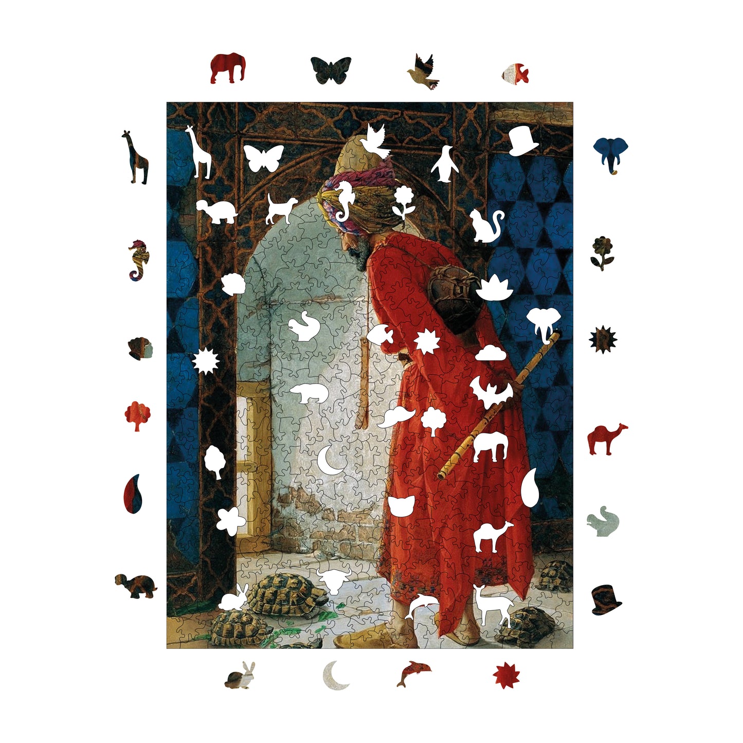 Wooden Puzzles for Adults, The Tortoise Trainer Premium Jigsaw Puzzles, 450 Pieces Challenging Wooden Jigsaw, 11,4"x15,4" (29x39 cm)