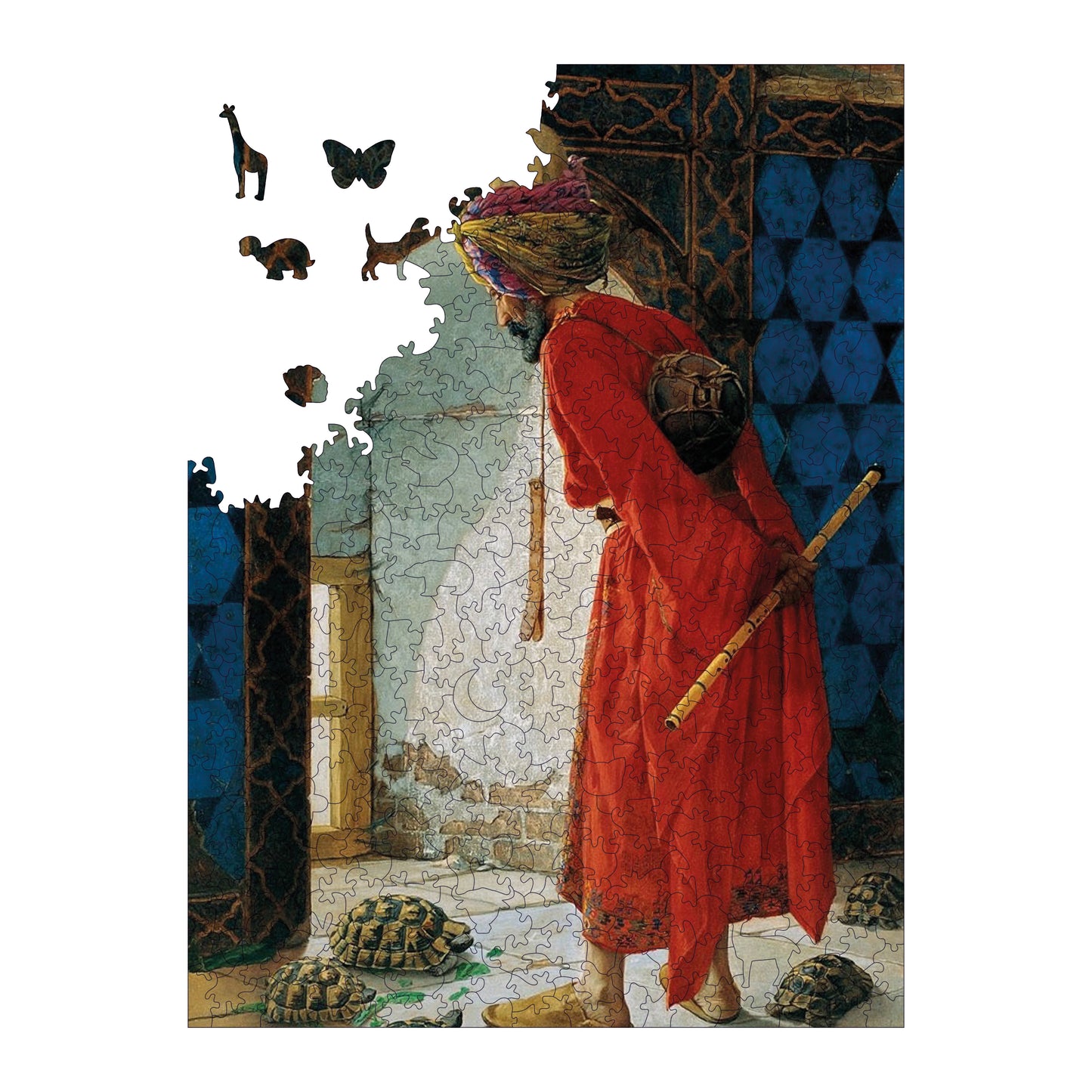 Wooden Puzzles for Adults, The Tortoise Trainer Premium Jigsaw Puzzles, 450 Pieces Challenging Wooden Jigsaw, 11,4"x15,4" (29x39 cm)
