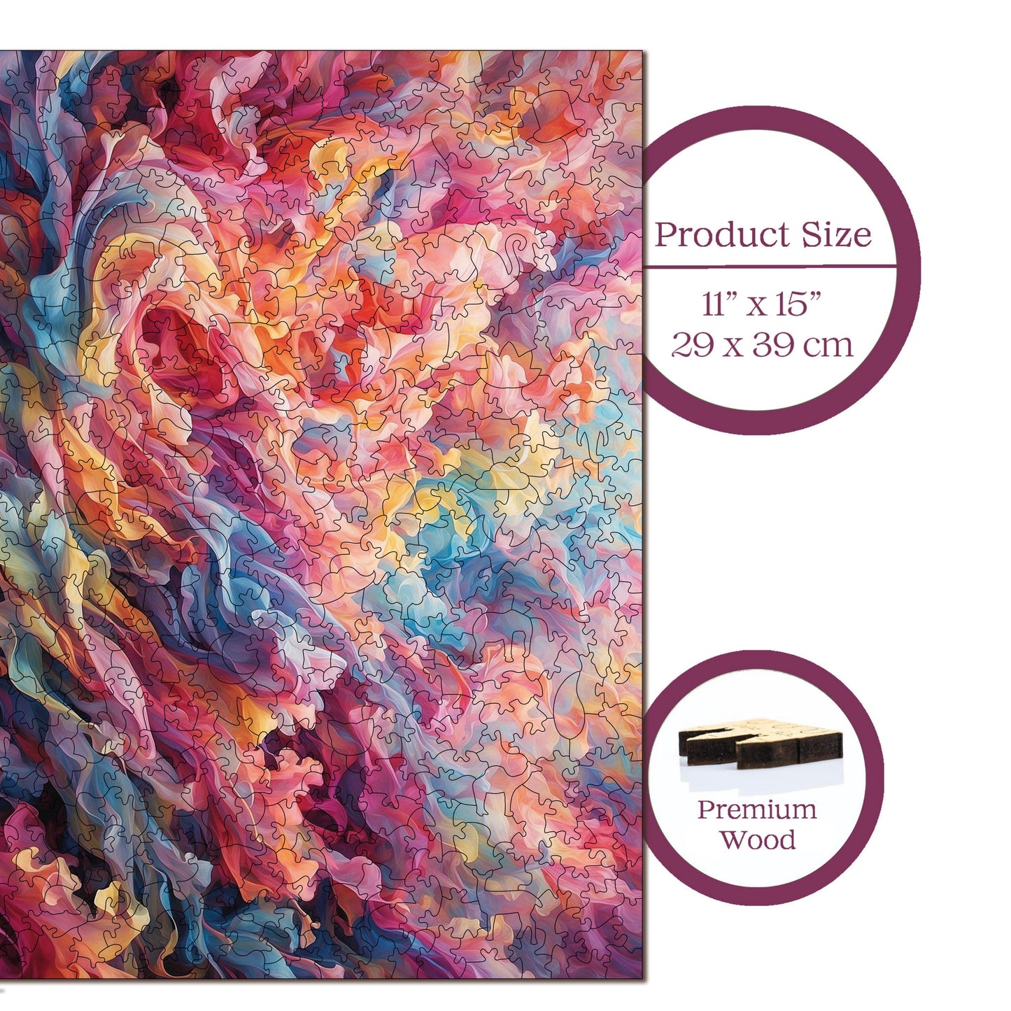 Wooden Puzzles for Adults, Colorstorm Premium Jigsaw Puzzles, 450 Pieces Challenging Wooden Jigsaw, 11,4"x15,4" (29x39 cm)