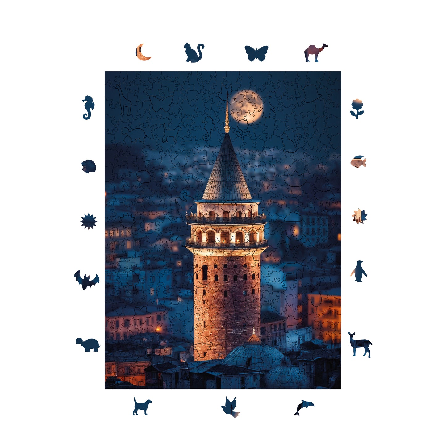 Wooden Puzzles for Adults, Legendary Galata Premium Jigsaw Puzzles, 450 Pieces Challenging Wooden Jigsaw, 11,4"x15,4" (29x39 cm)