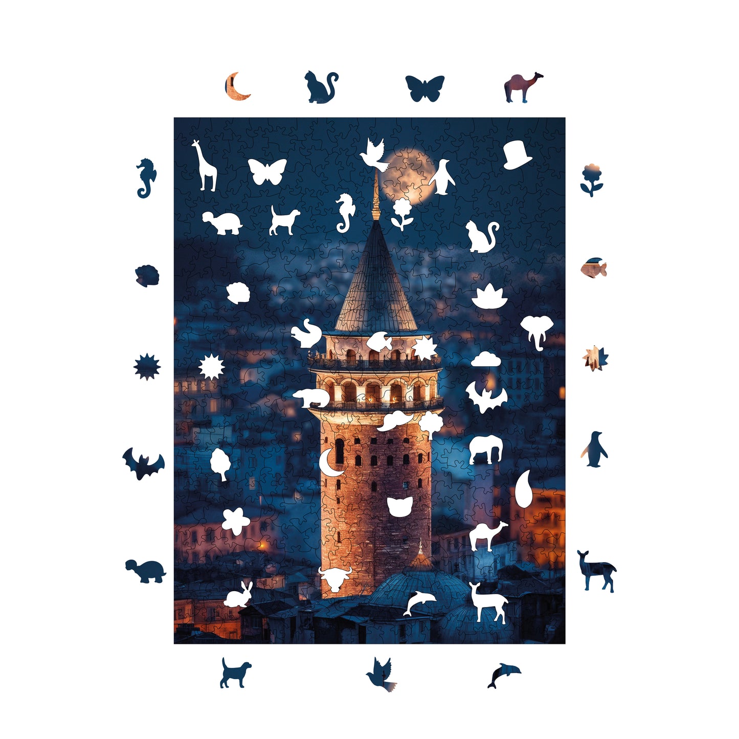 Wooden Puzzles for Adults, Legendary Galata Premium Jigsaw Puzzles, 450 Pieces Challenging Wooden Jigsaw, 11,4"x15,4" (29x39 cm)