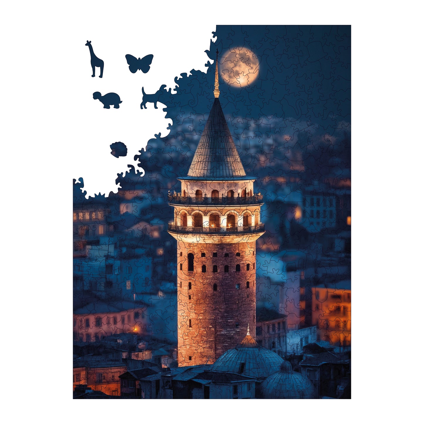 Wooden Puzzles for Adults, Legendary Galata Premium Jigsaw Puzzles, 450 Pieces Challenging Wooden Jigsaw, 11,4"x15,4" (29x39 cm)