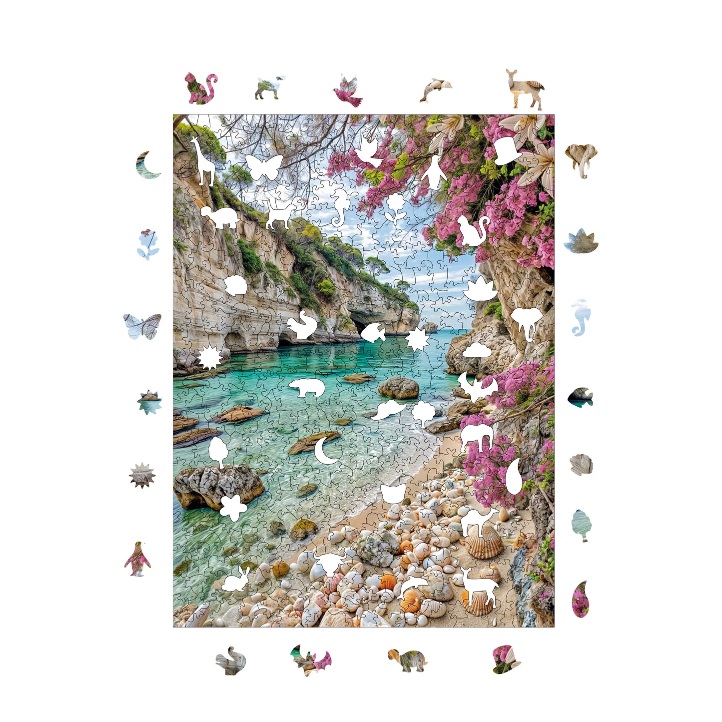 Wooden Puzzles for Adults, Secret Paradise Premium Jigsaw Puzzles, 450 Pieces Challenging Wooden Jigsaw, 11,4"x15,4" (29x39 cm)