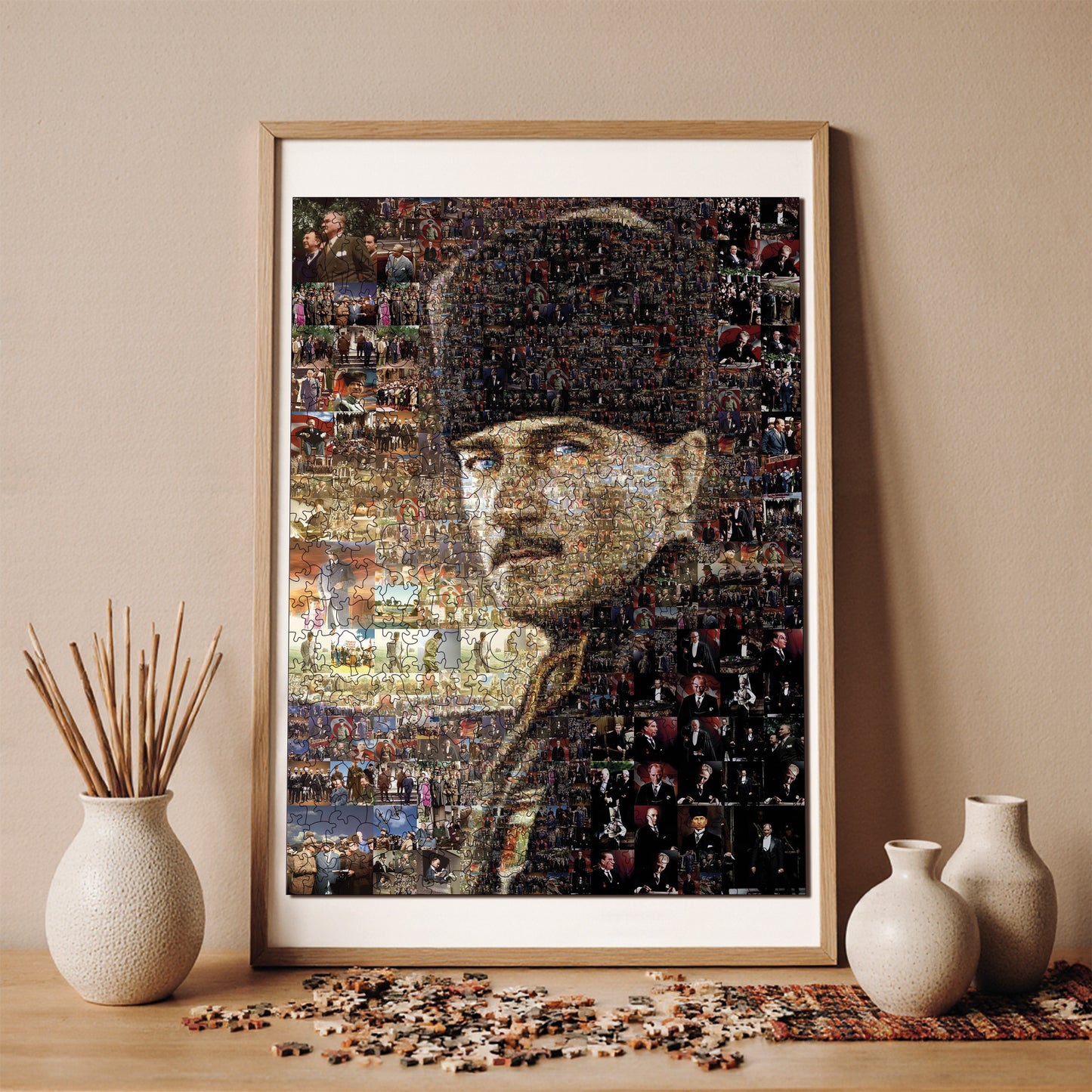 Wooden Puzzles for Adults, Immortal ATATÜRK Premium Jigsaw Puzzles, 450 Pieces Challenging Wooden Jigsaw, 11,4"x15,4" (29x39 cm)
