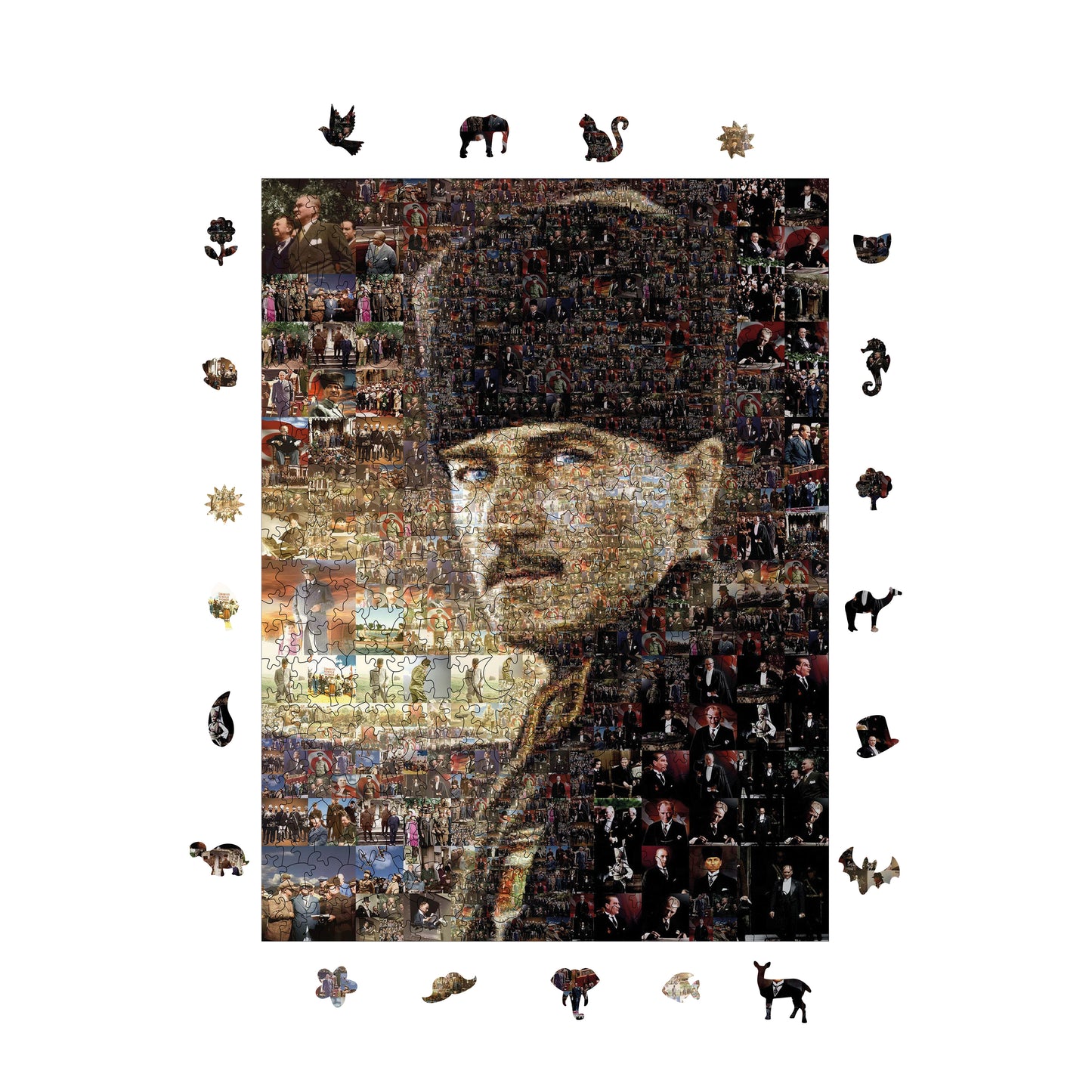 Wooden Puzzles for Adults, Immortal ATATÜRK Premium Jigsaw Puzzles, 450 Pieces Challenging Wooden Jigsaw, 11,4"x15,4" (29x39 cm)