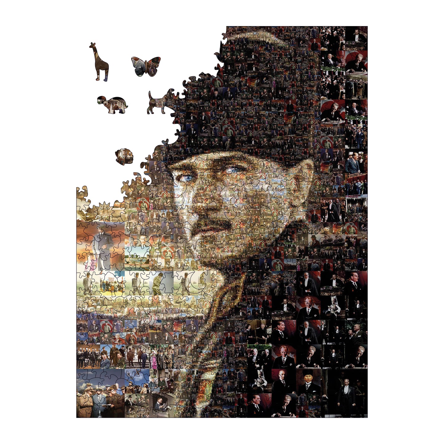 Wooden Puzzles for Adults, Immortal ATATÜRK Premium Jigsaw Puzzles, 450 Pieces Challenging Wooden Jigsaw, 11,4"x15,4" (29x39 cm)