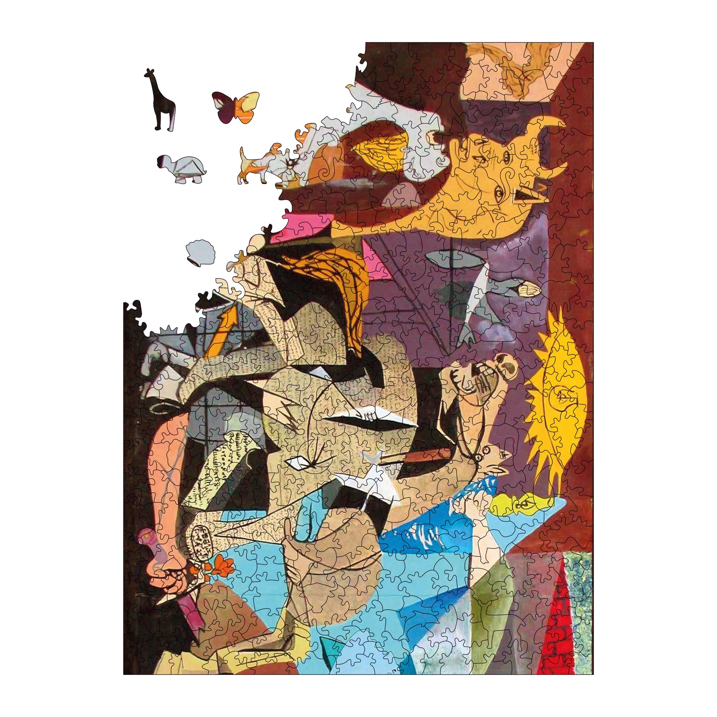 Wooden Puzzles for Adults, Picasso, Guernica Premium Jigsaw Puzzles, 450 Pieces Challenging Wooden Jigsaw, 11,4"x15,4" (29x39 cm)