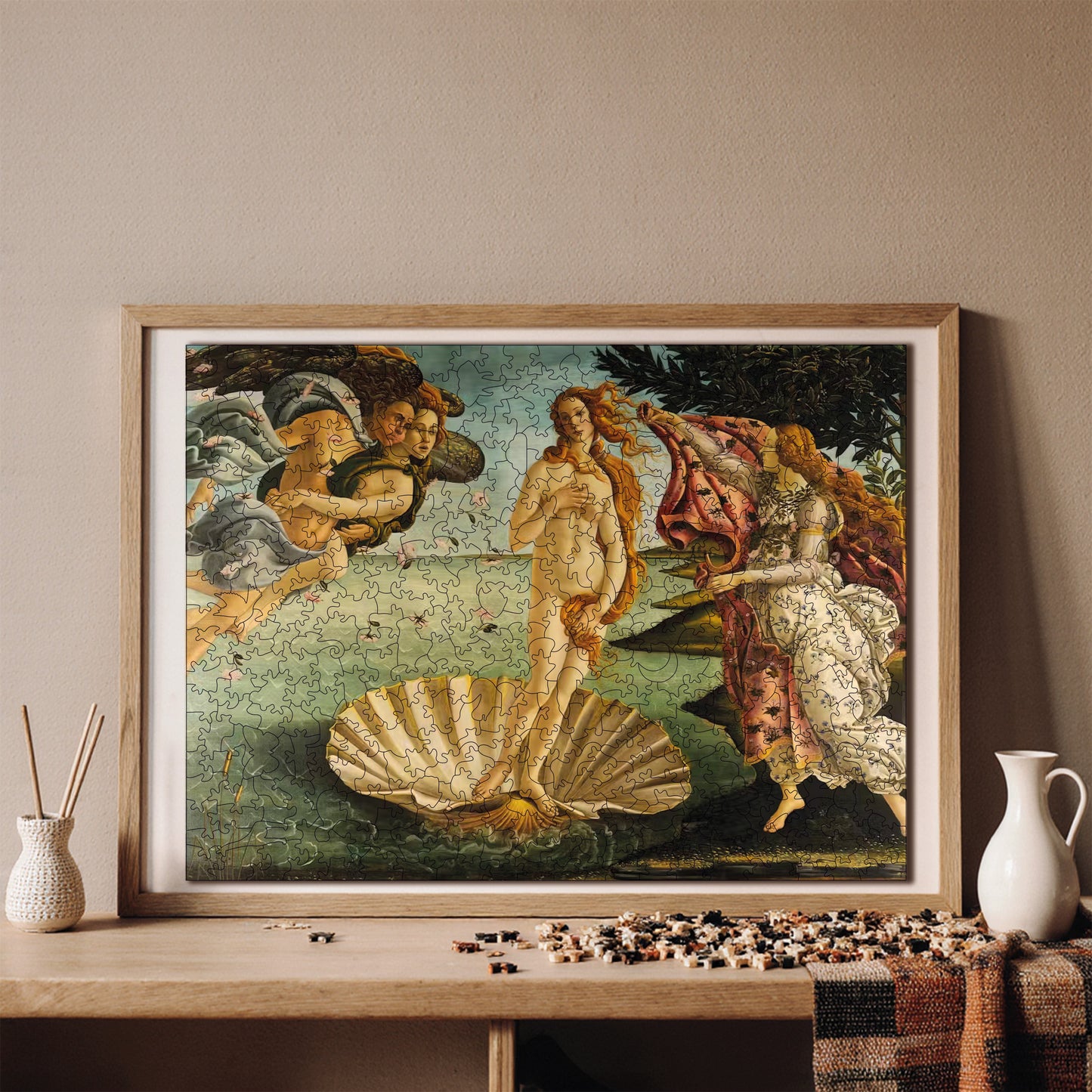 Wooden Puzzles for Adults, The Birth of Venus Premium Jigsaw Puzzles, 450 Pieces Challenging Wooden Jigsaw, 11,4"x15,4" (29x39 cm)