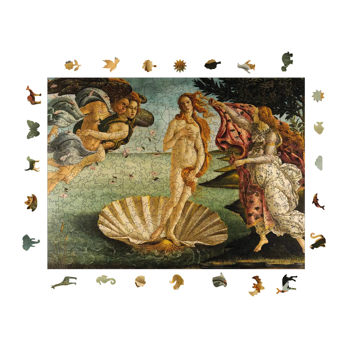 Wooden Puzzles for Adults, The Birth of Venus Premium Jigsaw Puzzles, 450 Pieces Challenging Wooden Jigsaw, 11,4"x15,4" (29x39 cm)