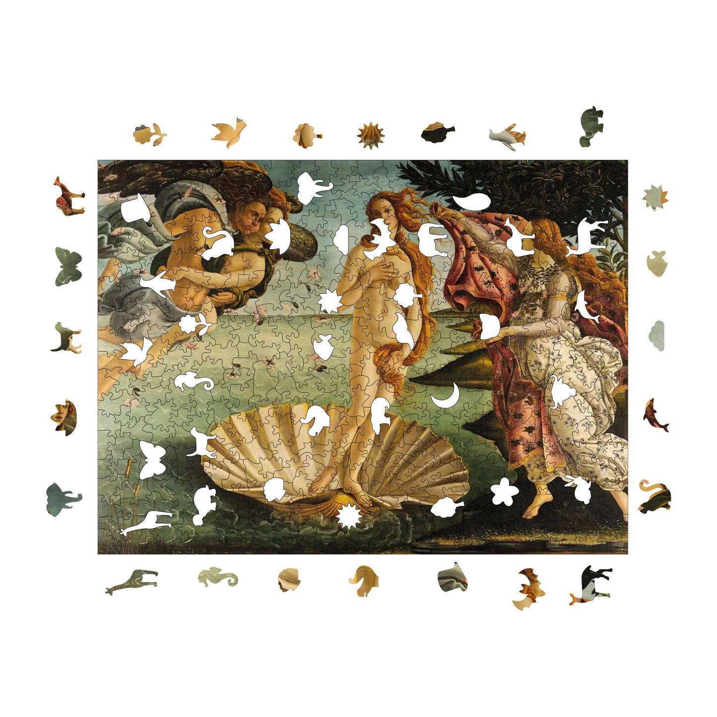 Wooden Puzzles for Adults, The Birth of Venus Premium Jigsaw Puzzles, 450 Pieces Challenging Wooden Jigsaw, 11,4"x15,4" (29x39 cm)
