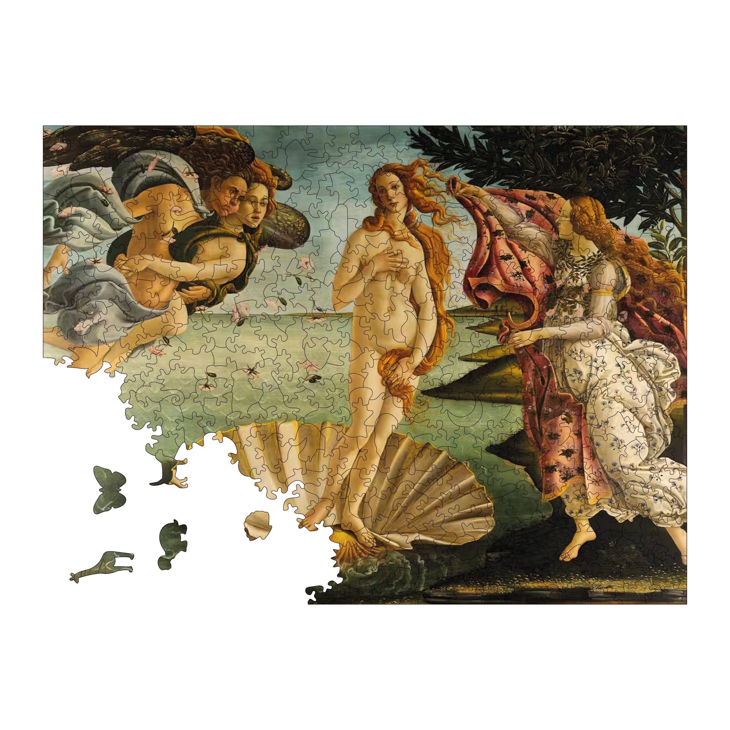 Wooden Puzzles for Adults, The Birth of Venus Premium Jigsaw Puzzles, 450 Pieces Challenging Wooden Jigsaw, 11,4"x15,4" (29x39 cm)