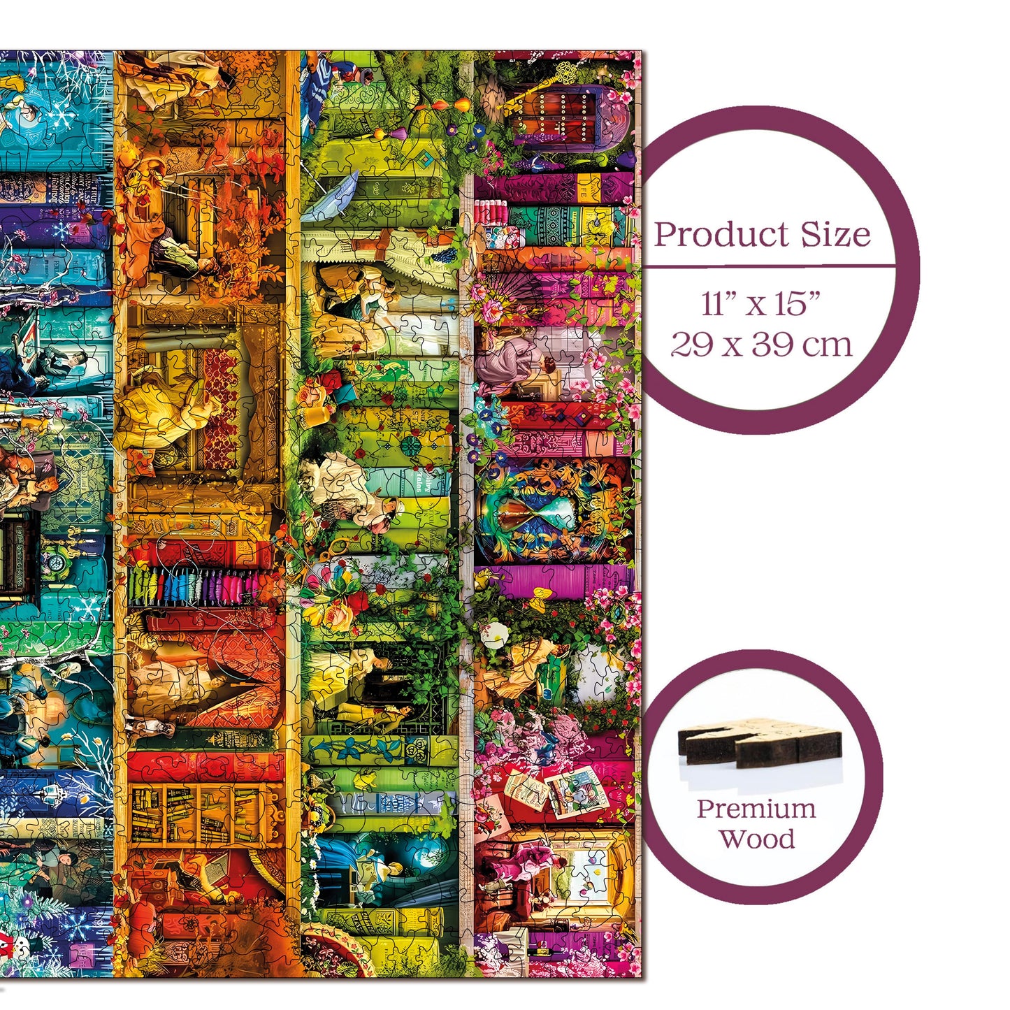 Wooden Puzzles for Adults, Timeless Women Premium Jigsaw Puzzles, 450 Pieces Challenging Wooden Jigsaw, 11,4"x15,4" (29x39 cm)