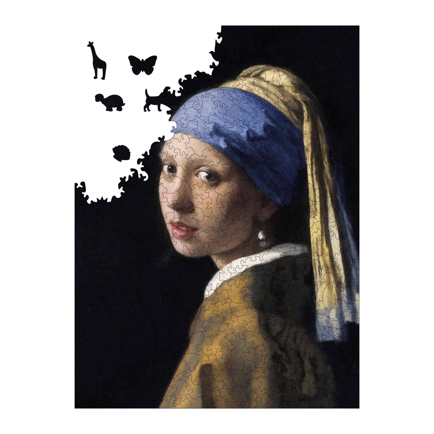 Wooden Puzzles for Adults, Girl with a Pearl Earring Premium Jigsaw Puzzles, 450 Pieces Challenging Wooden Jigsaw, 11,4"x15,4" (29x39 cm)