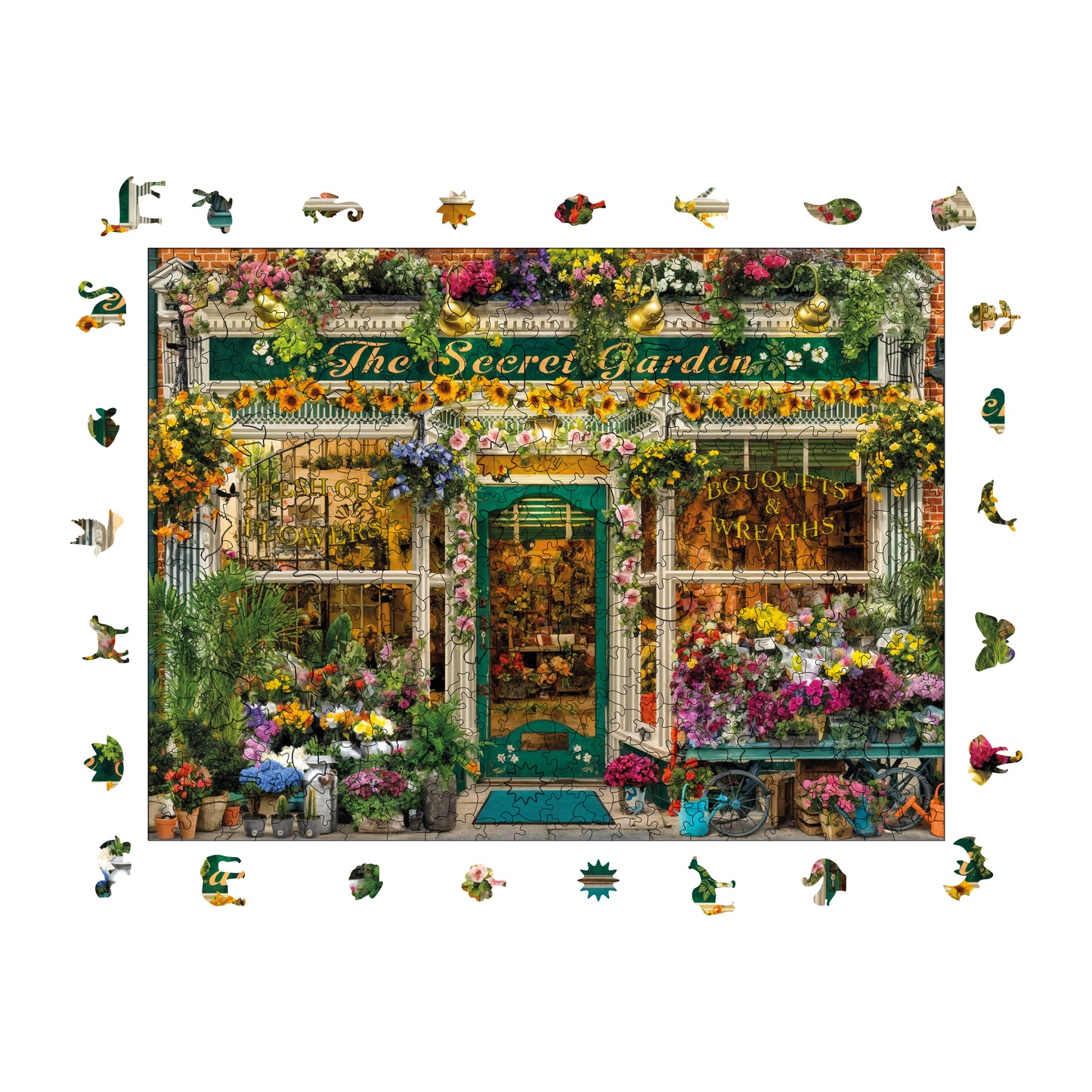 Wooden Puzzles for Adults, The Secret Garden Premium Jigsaw Puzzles, 450 Pieces Challenging Wooden Jigsaw, 11,4"x15,4" (29x39 cm)