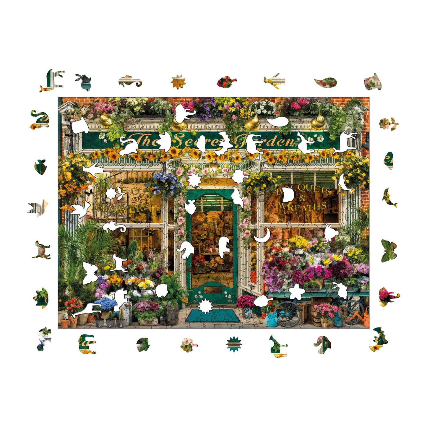 Wooden Puzzles for Adults, The Secret Garden Premium Jigsaw Puzzles, 450 Pieces Challenging Wooden Jigsaw, 11,4"x15,4" (29x39 cm)